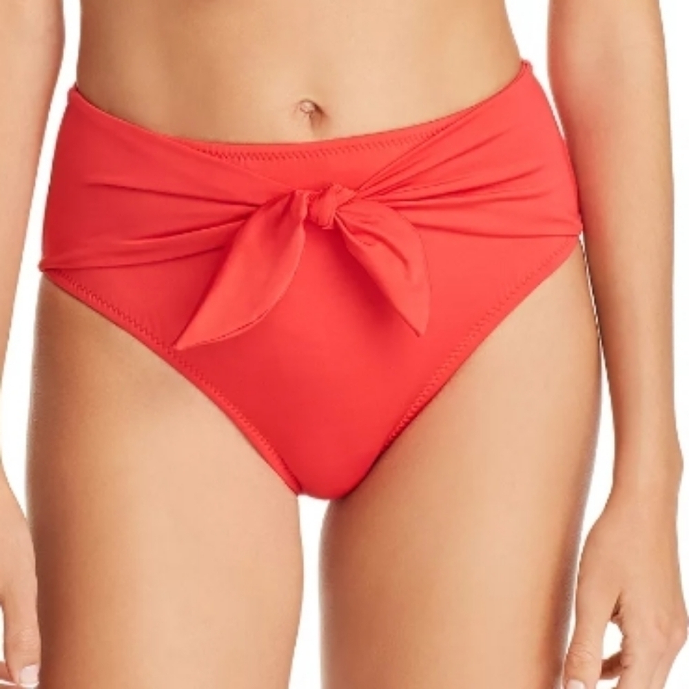 Trina Turk Coral Getaway Solids High Waist Bikini Bottoms Size 6 New with Tags